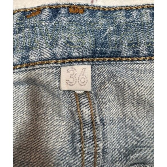 Levi's Silvertab Slim Straight Distressed Blue Jeans Flap Pockets Men's 36x32 - Picture 6 of 8